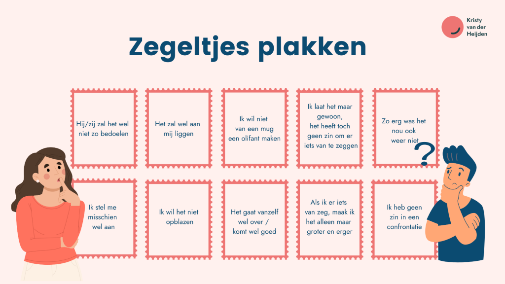 zegeltjes plakken